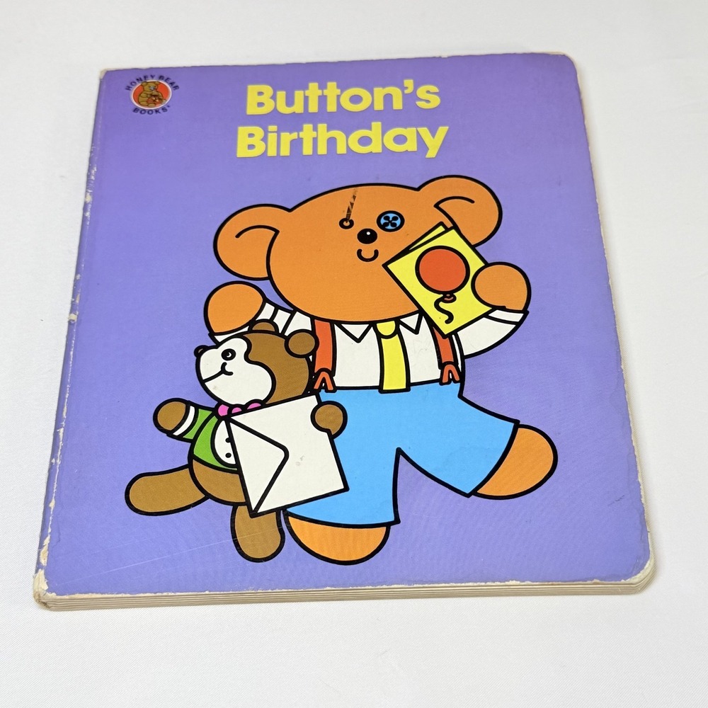 Button's Birthday Honey Bear Board Book Susan Swan 1985 Vintage Children's
